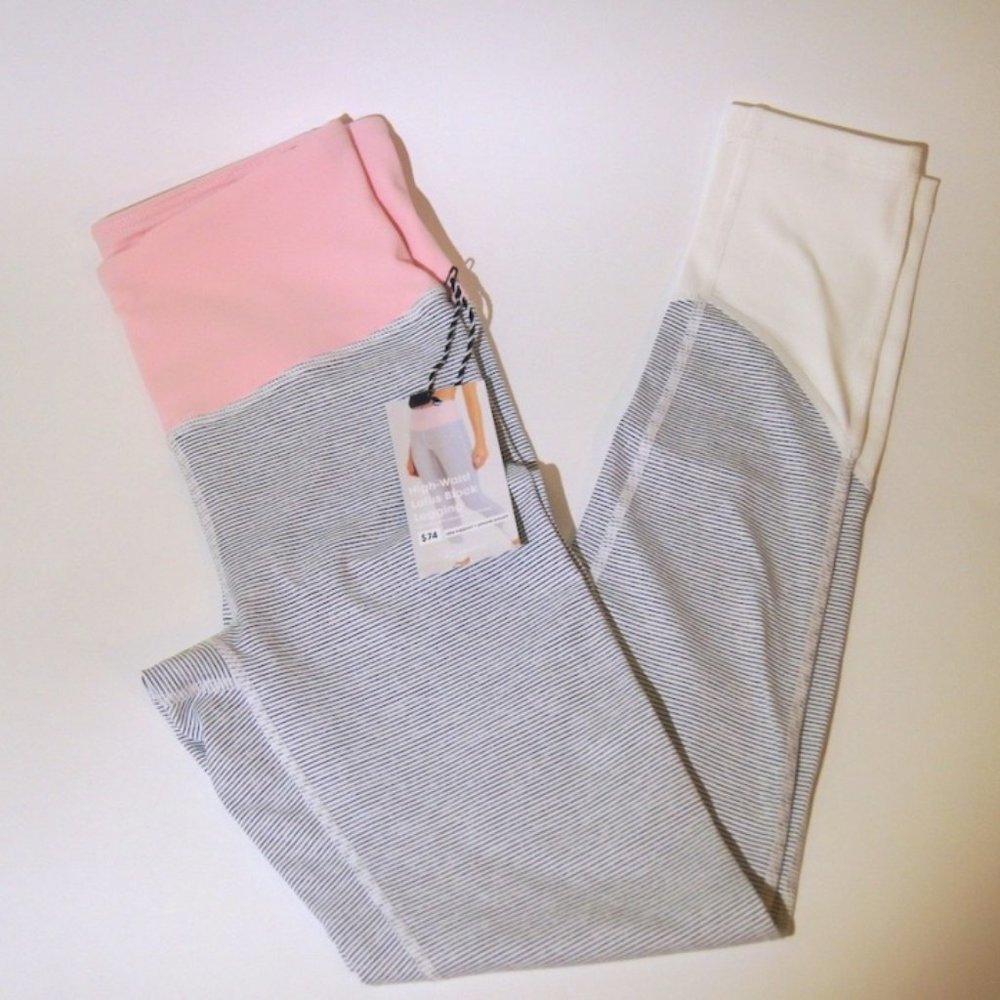 cute pink colorblock leggings